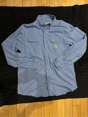Carhartt Men's Light Blue Button-Front Work Shirt Jacket
